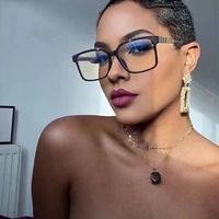 Gafas Ópticas Cuadradas de Moda para Mujer con Logotipo Personalizado, Monturas de Gafas TR90 con Bloqueo de Luz Azul para Mujer