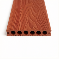 Planche de terrasse WPC à trous ronds, grain de bois embossé en ligne, double face PE, composite bois-plastique, pour terrasse extérieure
