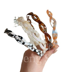 Serre-tête simple en acétate torsadé pour <span class=keywords><strong>femme</strong></span>, style japonais et coréen, fait main, antidérapant, pour maintenir les cheveux lors du lavage du <span class=keywords><strong>visage</strong></span> 2026 - Product Image 5