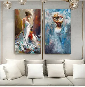 Wholesale Home Decor Modern Hand Painted Abstract Beautiful Girl Wall Art Canvas Handmade Oil Painting