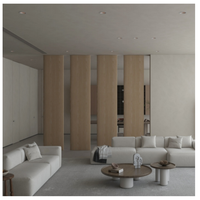 Panneau de séparation murale en placage de bois naturel Bonlino moderne et luxueux avec un design graphique à rayures et à carreaux pour la décoration de la salle de villa