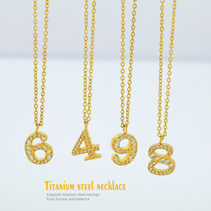 Sang Trọng Thép Không Gỉ & Titan Kỹ Thuật Số Mặt Dây Chuyền Vòng Cổ Phong Cách Cổ Điển Phật Giáo Biểu Tượng Tôn Giáo Với Zircon Số Liên Kết Chuỗi - Product Image 1