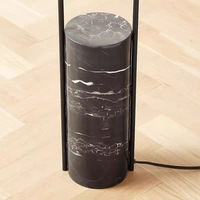 Lampe sur pied moderne avec abat-jour en verre cylindrique, lumière LED blanc chaud haute luminosité, installation facile pour usage résidentiel
