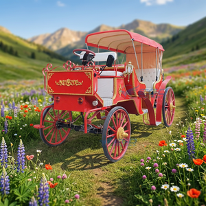 Carrosse de luxe à deux rangées de sièges pour visites touristiques, carrosse à chevaux Victoria, carrosse royal historique, carrosse de mariage électrique - Product Image 1