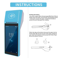 Terminal de point de vente portable, appareil Android 11, paiement électronique tout-en-un, écran tactile ECR, caisse enregistreuse avec imprimante