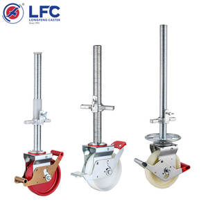 Fabricado 6 polegadas <span class=keywords><strong>Nylon</strong></span> Andaimes Roda Caster Ajustável Com Freio Duplo Para Andaimes - Product Image 2