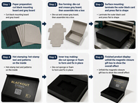 Emballage personnalisé en carton rigide en forme de livre noir, boîte cadeau magnétique pour carte VIP, emballage avec insert