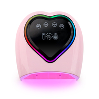 2024 nouveauté forme de coeur grand écran d'affichage 98W sans fil Pro Cure LED ongles lampe UV arc-en-ciel atmosphère lumière Cure Gel lampe