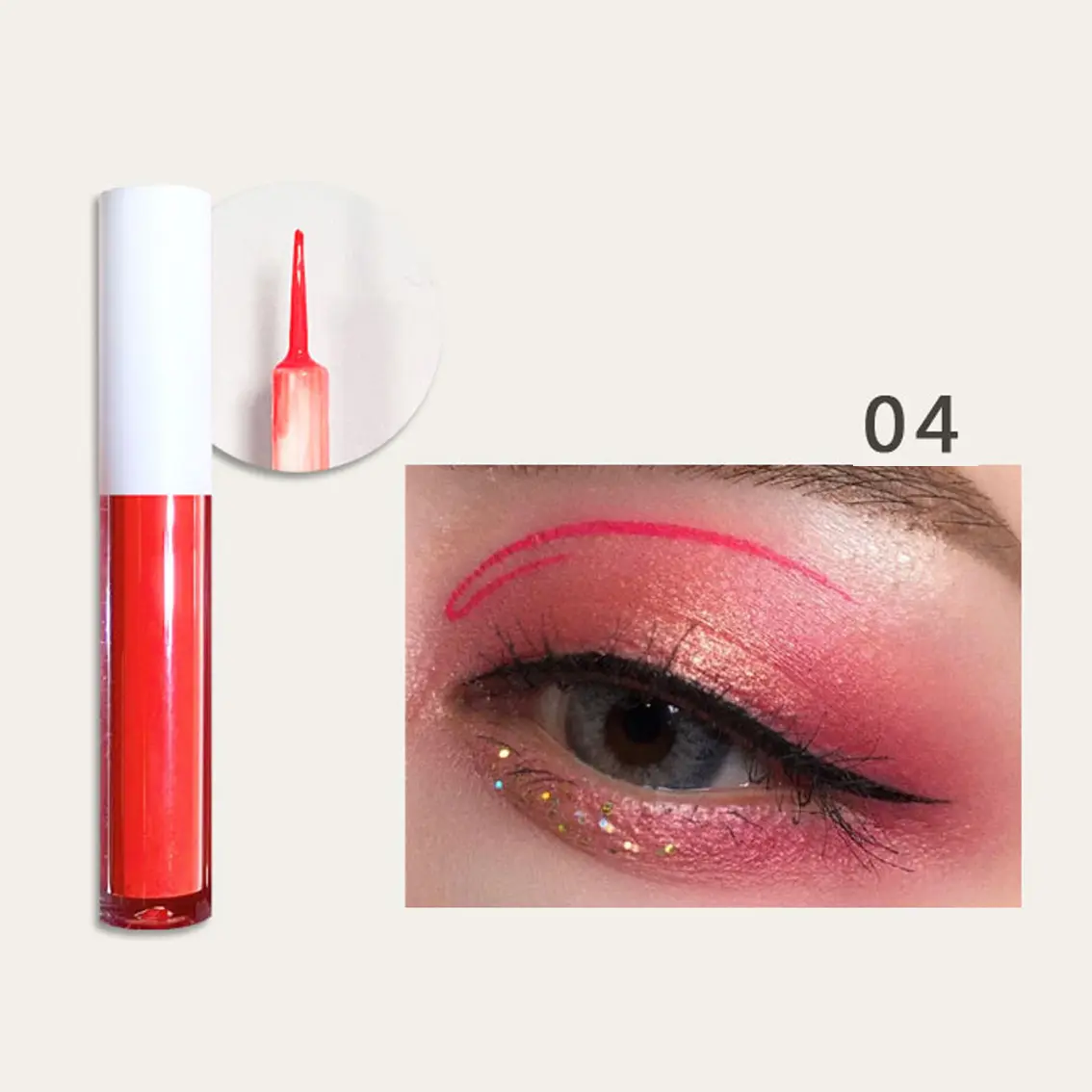 Eigenmarke hochwertiger Neon-Eyeliner-Stift wasserdichter 8-farbiger mineralbasierter flüssiger Augenfutter für das tägliche Make-up