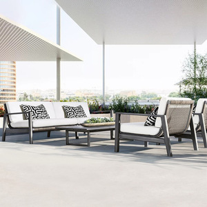 Ensemble de meubles d'extérieur en alliage d'aluminium pour patio, villa, jardin, table basse de loisirs, hôtel, complexe hôtelier, résistant aux intempéries et imperméable - Product Image 2
