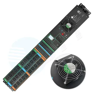 PDU S21 personalizada con control remoto t21 3 fases 160A 200A IP SNMP C19 Unidad de distribución de energía de medidor inteligente conmutada en rack