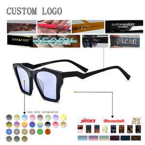 Lunettes de soleil rectangulaires à monture intégrale, monture marbrée violette, verres miroir verts, protection UV 100%, style unisexe adulte tendance - Product Image 2