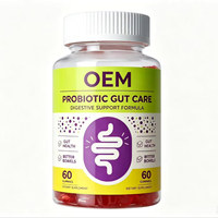 Gummies Probiotiques OEM, Flacon de 60 Unités, Santé Intestinale, Équilibre Digestif, Complément Alimentaire