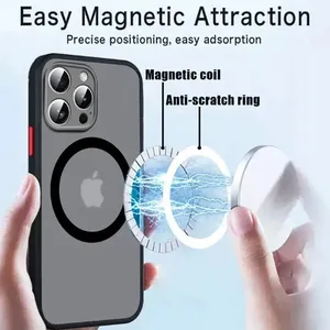 Custodia Protettiva Lusso Armor Opaca Magnetica con Ricarica Wireless per <span class=keywords><strong>iPhone</strong></span> 18 17 16 15 14 <span class=keywords><strong>13</strong></span> 12 11 Pro Max <span class=keywords><strong>Mini</strong></span> Plus Antiurto - Product Image 2