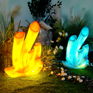 Marine Coral Fiberglass Lights with Seagrass for Theme Parks Hotels Resorts and Coastal Attraction Display Projects - Product Image 1