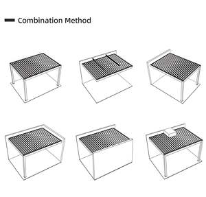 Pergola bioclimatique en aluminium robuste, à lames motorisées réglables, pour jardin extérieur, imperméable, avec revêtement en poudre - Product Image 4