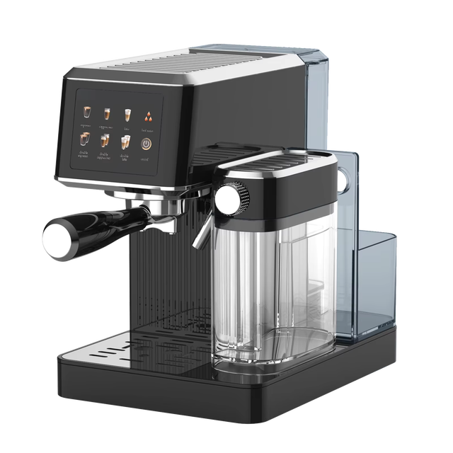 Professional Smart Portable 20 Bar Espresso Coffee Maker with Automatic Milk Tank Touch Screen Programmable Function French