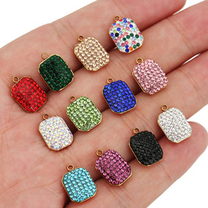 Pendentif en strass de cristal, breloques rectangulaires, serti clos, accessoire de bijouterie DIY, unisexe, pour usage quotidien - Product Image 4