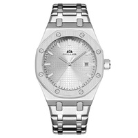 Montre automatique mécanique pour hommes, boîtier en alliage, lumineuse, calendrier, semaine, bracelet en caoutchouc, fermoir caché, résistante à l'eau 30M