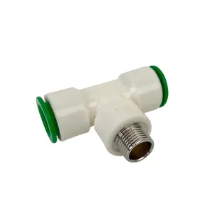 DN20 25 32 Accesorios de tubería de riego por goteo PPR Rosca macho T Conector de accesorios de inserción rápida