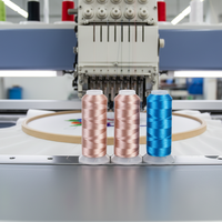 Fil à broder en polyester 120D/2 Tri-lobal, prix d'usine, pour broderie de paillettes, résistant aux produits chimiques