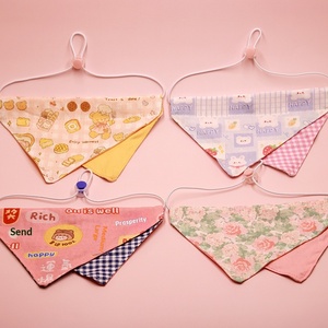 Hot-Selling Ins Style All Seasons Pet Supplies New Cotton Cartoon Printed Pet Triangle Towel <strong>Saliva</strong> Towel Cat Puppy Pet Product - Product Image 4