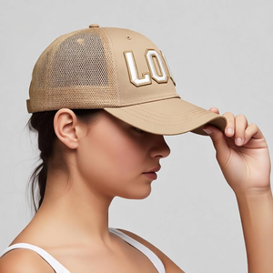 Casquette de camionneur personnalisée avec logo brodé, tissu en maille, 6 panneaux, réglable, unisexe, décontractée, printemps-été - Product Image 2