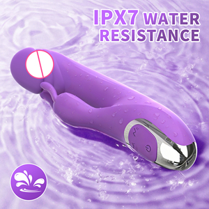 هزاز على شكل أرنب لتحفيز نقطة G والبظر، قضيب اهتزازي مزدوج المحرك من السيليكون، مقاوم للماء وقابل لإعادة الشحن، لعبة جنسية للنساء - Product Image 6