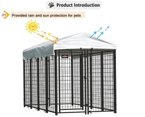 Canile per cani da esterno canile per cani pesanti da esterno cuccia per animali domestici, con copertura impermeabile per fattoria in giardino - Product Image 6