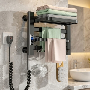 Sèche-serviettes électrique de salle de bain étanche IPX5 à 4 barres larges avec minuterie et contrôle de température - Product Image 5