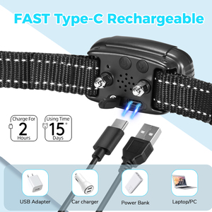 Dispositivo de disuasión de ladridos de perros AI Con 4 modos de entrenamiento, pitido y vibración de choque estático, <span class=keywords><strong>collar</strong></span> de choque de perro IP67 para todos los perros - Product Image 4