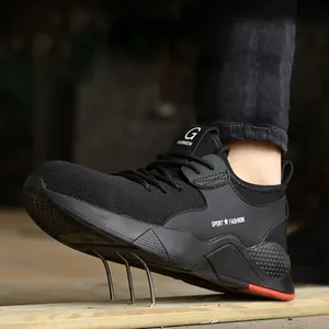Chaussures de sécurité anti-perforation à embout d'acier unisexe, anti-écrasement avec semelle extérieure en caoutchouc antidérapante, prêtes pour l'été et l'hiver - Product Image 1