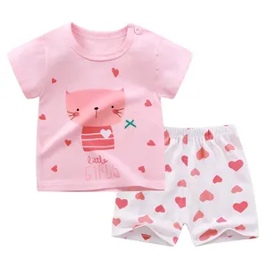 Vendita di fabbrica estate set di abbigliamento per bambini 88 diversi Design Baby Boy set di abbigliamento 2 pezzi T-shirt abbigliamento per bambini