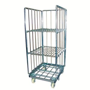 Özelleştirilmiş boyutları yüksek kalite ağır katlanabilir çelik lojistik rulo kafes tekerlekli konteyner örgü arabası - Product Image 4