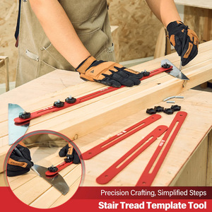 Stair Tread Template <b>Tool</b> 8 12 16 In Adjustable Metal <b>Measuring</b> <b>Gauge</b> For Woodworking Projects - Product Image 3