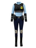 Costume de cosplay d'agent de la police lapin pour femmes adultes, idéal pour Halloween, en polyester, pour jeux de rôle et anime, en stock, vente en gros