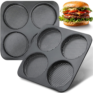Molde para Panecillos de Hamburguesa de 5 Pulgadas, Antiadherente, de Acero al Carbono de Alta Resistencia, para Hornear Panecillos Caseros, Juego de 2 - Product Image 3