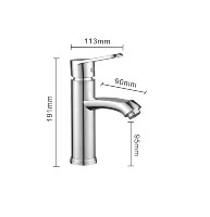 Robinet de lavabo en acier inoxydable à montage sur plan, eau chaude et froide, pour salle de bain, idéal pour les projets – Vente directe usine