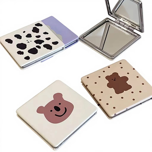 Cute Cartoon Mini Folding Makeup <strong>Mirror</strong> Custom Logo Personalized Compact Double-sided Pocket Handheld Makeup Cosmetic <strong>Mirror</strong> - Product Image 1