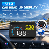 Affichage tête haute M12 OBD+GPS double système : vitesse, régime moteur, température eau, tension, altitude, boussole – Universel PnP pour voiture, camion, SUV