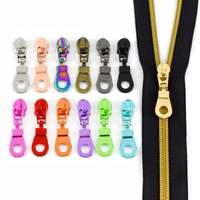 Meetee ZT179 5 #   Tirette de fermeture éclair pour fermetures éclair en nylon, kits de réparation de têtes de fermeture éclair décoratives pour sacs, accessoires de couture DIY pour vêtements