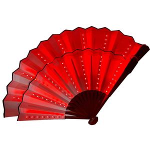 Éventail lumineux LED de 10 pouces pour les clubs, éventail pliable pour l'ambiance des bars, accessoire de boîte de nuit pour les célébrités d'Internet, éventail en soie - Product Image 1