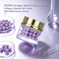 Crème Visage PDRN aux Pépins de Raisin Marque Privée OEM ODM Personnalisée, Crème Capsule de Collagène Éclaircissante Anti-Âge, Crème Gel Perle