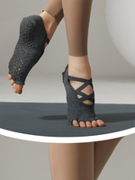 Chaussettes de Pilates en gros OEM en coton, chaussettes de yoga mi-mollet personnalisables avec logo, colorées, antidérapantes, coussinées pour la gym et le Pilates, idéales pour l'exercice d'automne