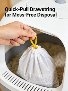 Wholesale Cat Litter Box Liners Compatible with <strong>PETKIT</strong> <strong>Pura</strong> Max <strong>Pura</strong> <strong>X</strong> Litter-Robot Catlink Automatic Litter Box Drawstring Bags - Product Image 5
