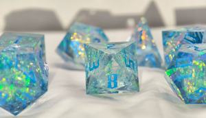 Dado Hecho a Mano para D&D, Juego Completo de Dados para <span class=keywords><strong>Dungeons</strong></span> and Dragons, Dados para Juegos de Rol de Mesa - Elfo Azul - Product Image 6