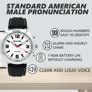 Fancy Tây Ban Nha Tiếng Anh Talking Watch mù tầm nhìn suy giảm tầm nhìn thấp nói chuyện thời gian ngày báo động - Product Image 2