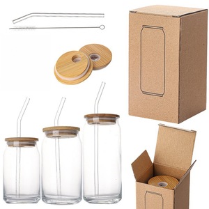 <span class=keywords><strong>Verres</strong></span> à boire réutilisables au design nordique avec couvercles en bambou et pailles en verre - Lavables au lave-vaisselle - <span class=keywords><strong>Verres</strong></span> pour café glacé, thé et bière - Product Image 2