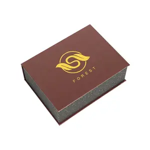 批发价格定制标志小型可折叠戒指礼品包装盒，适用于带天鹅绒泡沫的小型企业
