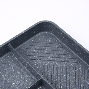 3-phần không dính chia nướng chảo ăn sáng nướng chảo với lớp phủ đá granit vật liệu kim loại - Product Image 4